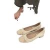 Evening gentle bow single shoes commuter black flats autumn and autumn French women's shoes with skirt high heels