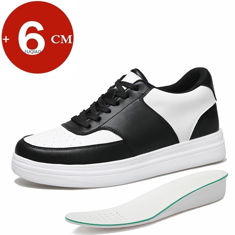Height Increasing 6cm Unisex Leather Casual Sports Shoes Breathable Lightweight Comfortable Elevator Sneakers For Men Women