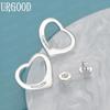 925 Sterling Silver Wedding Jewelry Heart Fashion Earrings Gift