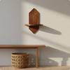 Walnut Wood Wall Decor Shelf Geometric Design Planter SpaceSaving for Living Room,