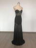 Strapless Rhinestone Mesh Bandage Evening Dress