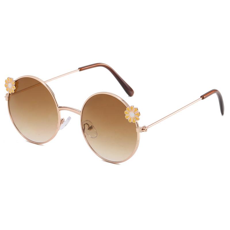 2023 New Metal Cute Little Daisy Children's Anti-UV Glasses Sunglasses