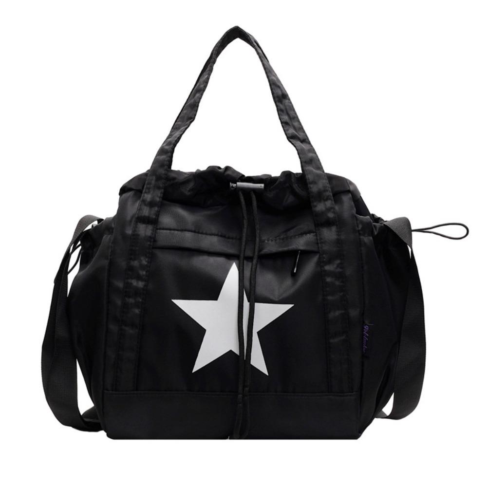 Nylon Star Tote Bag Drawstring Y2K Crossbody Bag Kawaii Large Capacity Shoulder Bag  Outdoor