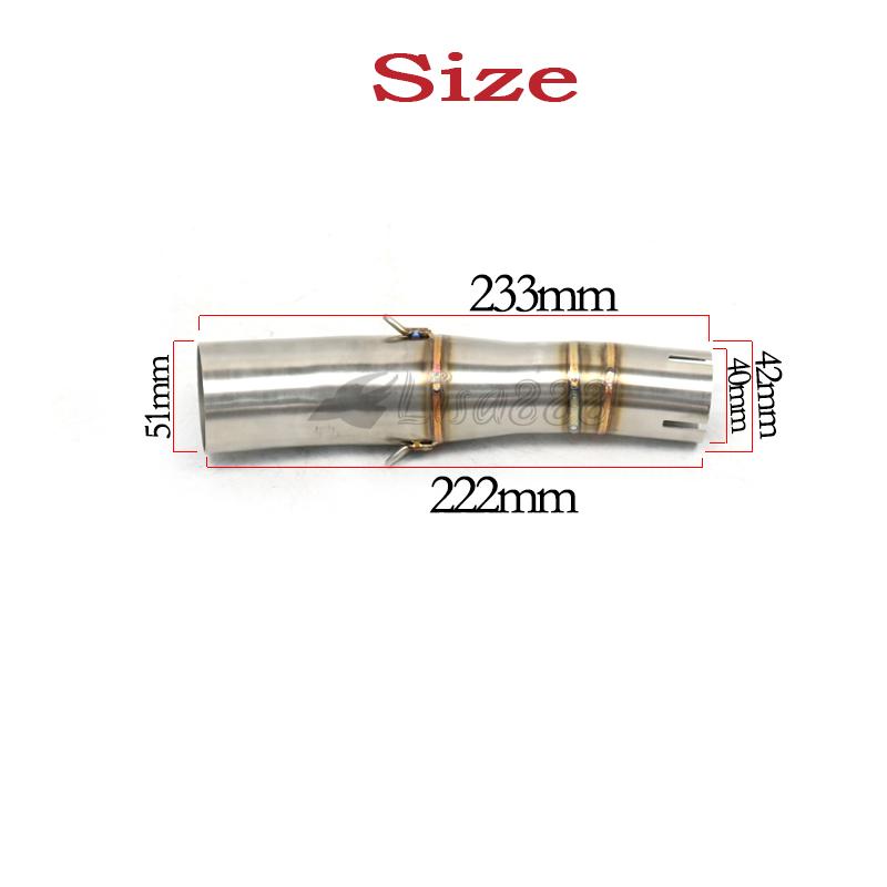 51mm Motorcycle Exhaust Middle Pipe Modify Motorbike Connect Tube Muffler Stainless For HONDA XADV750 X ADV750 XADV ADV 750