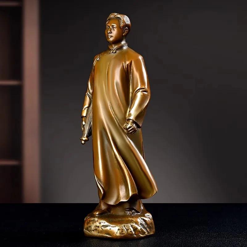 Ornaments a Pure Copper Statue of Chairman Mao Zedong, a Great Man,home and Office Decoration