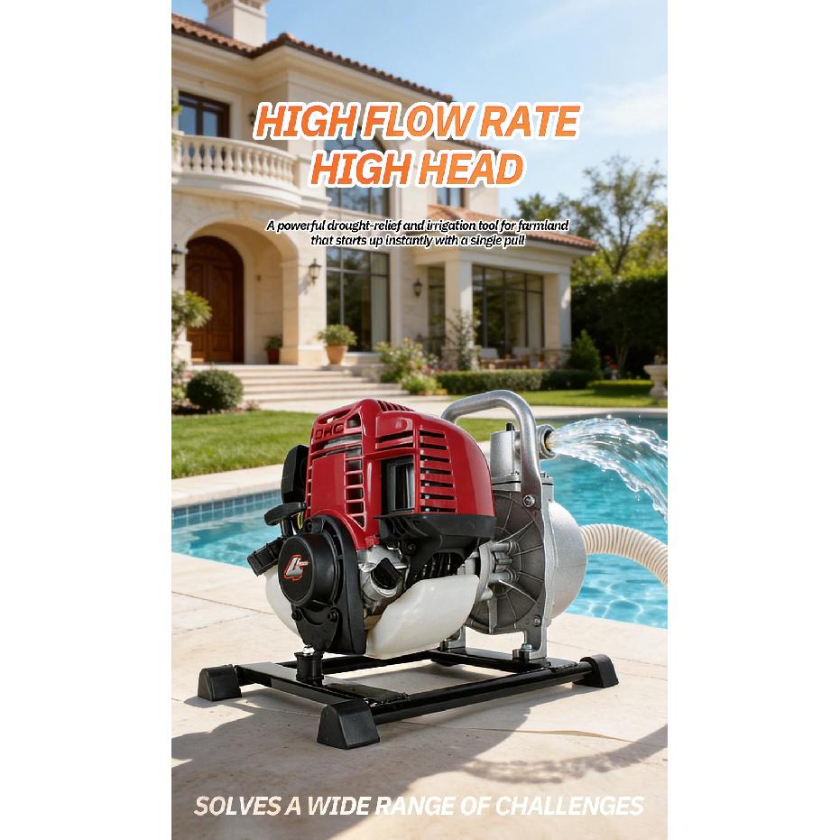4 Stroke Gas-power Engine Water Pump Lawnmower Conversion Water Pump Agricultural Irrigation Household Suction Pump