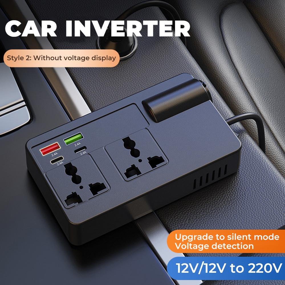 12V/24V Car Inverter 200W DC To AC 220V With Converter Switch QC USB/PD/Type-C Chargers Power Adapter Voltage Detection Tool