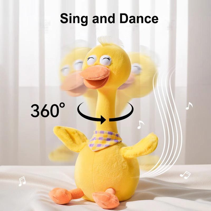 New Rechargeable Recording and Repeating Duck Singing and Dancing Baby Early Education Educational Electric Plush Toy Gift
