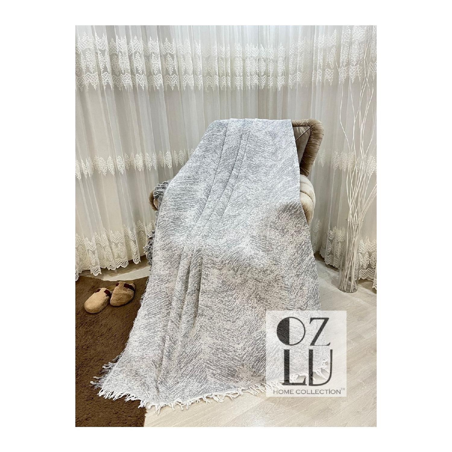 

Бавовняний диван - чохол на диван-ліжко 170x220, сірий, протиковзкий. аеро