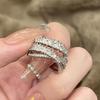 Funkelnder Zirkonia Geometrischer Damenmode Ring - Trendiger Mehrschichtiger Offener Bandring für den Zeigefinger