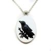 Collana Ciondolo Corvo Gotico con Charm in Lega e Cordino in Pelle per Donne