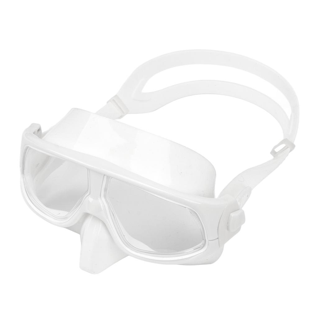 Diving Goggles Dual Use PC Silicone Antifog Waterproof Scuba Diving Mask for Adult Freediving Swim White