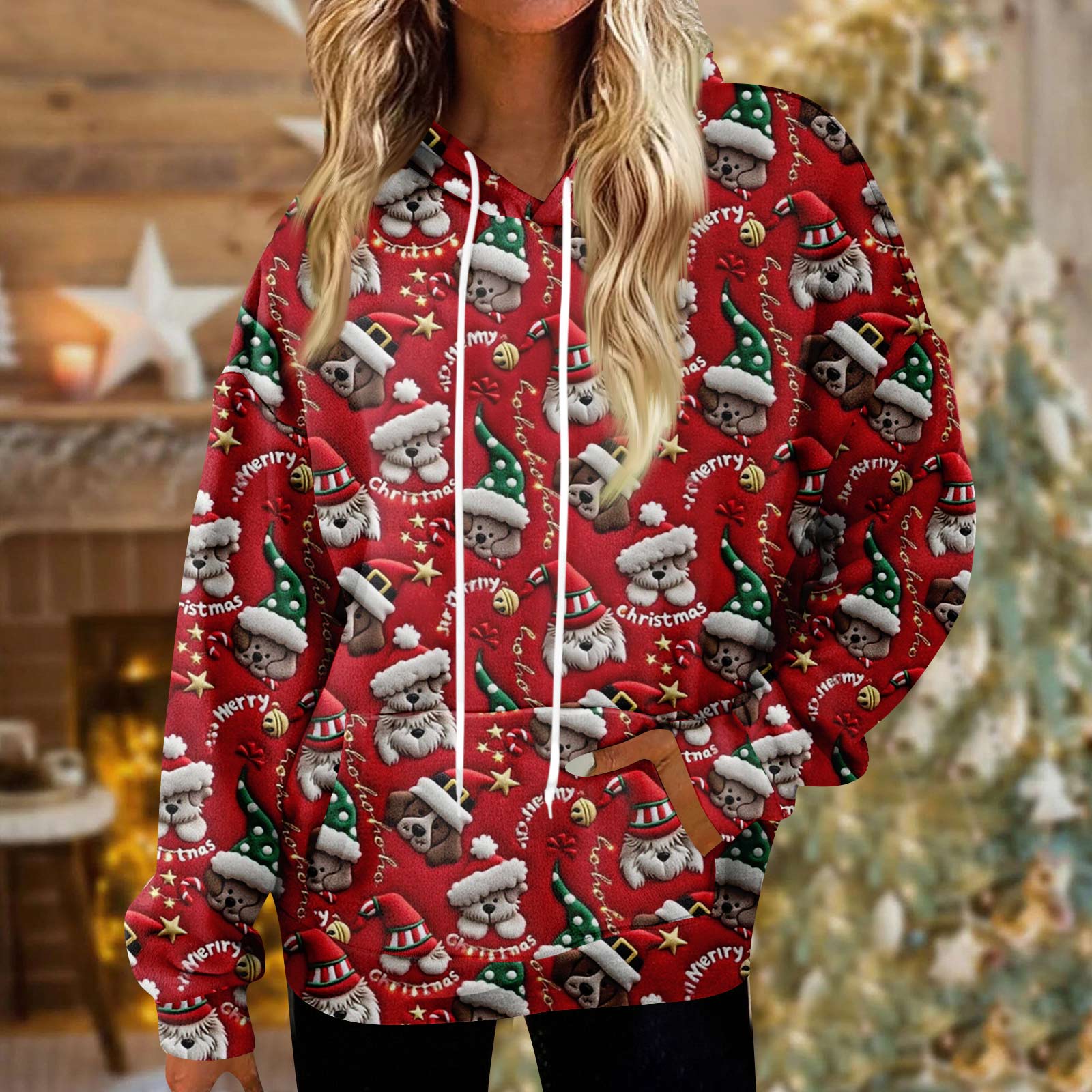 

Толстовки для женщин оверсайз зимние плюшевые милые свитшоты пуловер модная осенне-зимняя одежда L винный