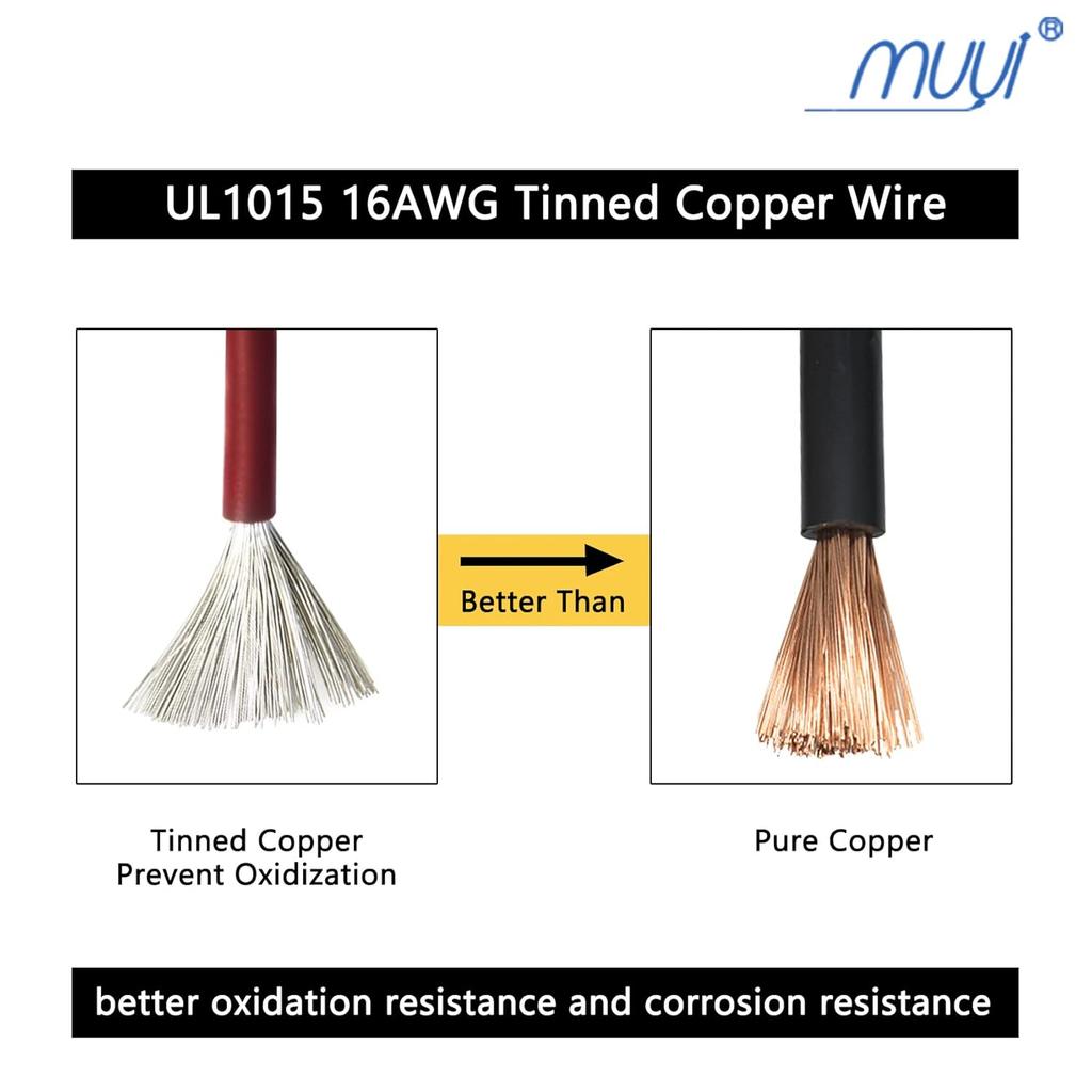 MUYI 2 Wire Connector 16AWG 5 Kits 2 Pin Waterproof Connectors With 10Cm Pigtail 1.5Mm Series Rubber Seal And Electrical Terminals