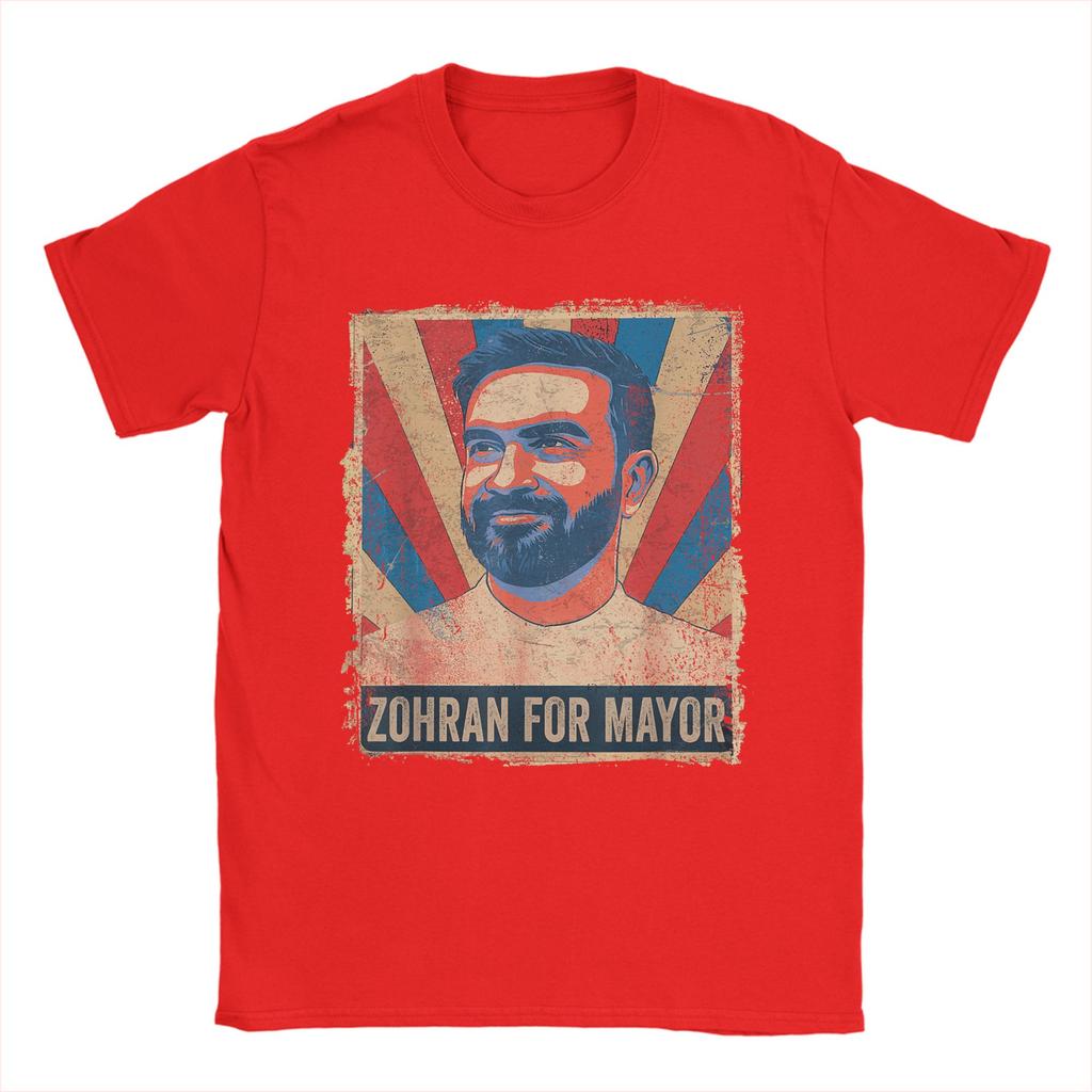 Men's T-Shirt Zohra Mamdani For Mayor Zohran Mamdani T Shirts Harajuku  Summer Tee Shirt Y2K Fun Cotton Clothing Plus Size