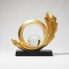 Abstract Metal Sculpture Elegant Gold Abstract Ornament Loop and Sphere Sculpture Gift Choice Home Decor Contemporary Art Design