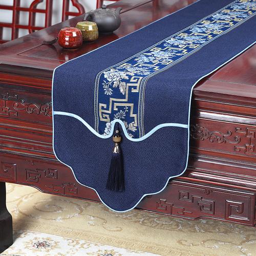 New Chinese Style Table Flag Modern Minimalist Zen Style Waterproof Tea Mat Long Tea Table Fabric Art Tablecloth
