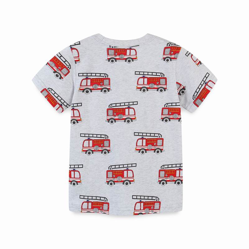 Little maven Kids Clothes Baby Boys 2026 Summer New T Shirts Holiday Children's Clothing Cartoon Fire Truck Shirts 2-7 Years