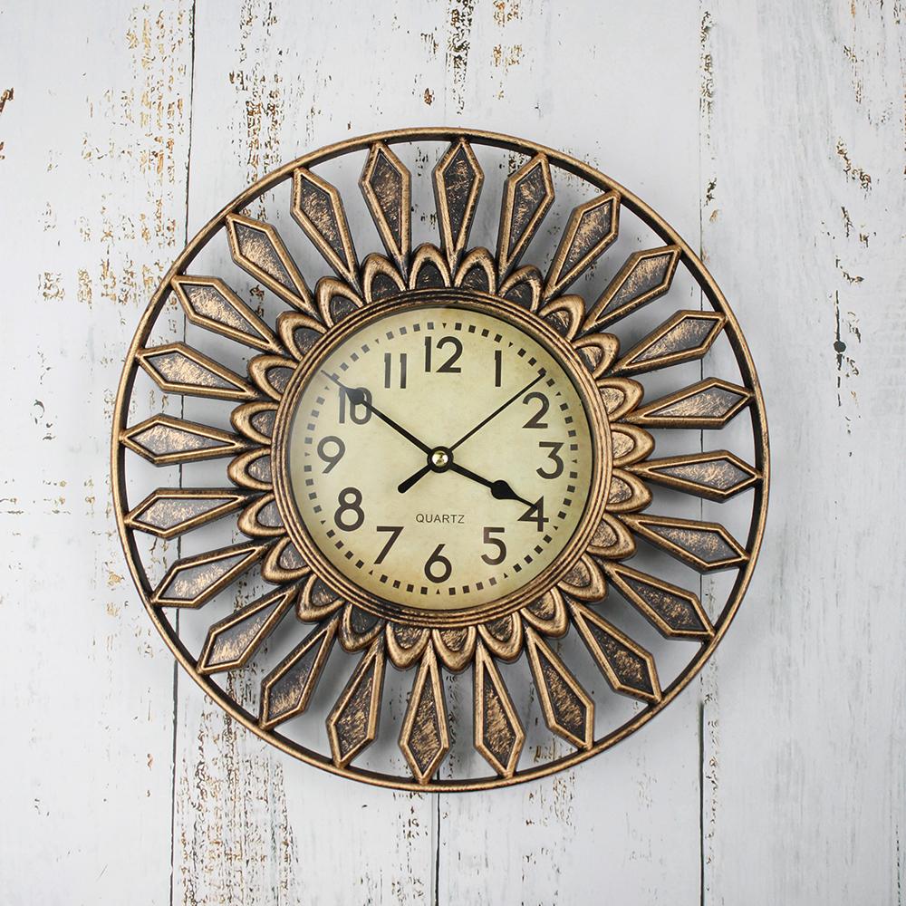 

10-дюймовые роскошные ретро-настенные часы в европейском стиле с четким шрифтом и беззвучным режимом, кварцевые декоративные часы 10 inch