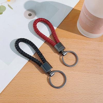Handmade Braided Rope Keychain for Couples, Small Car Key Pendant