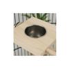 Stainless Steel Enclosure Feeder Cups Easy to Clean Enclosure Mount Feeding Station Avian Feeding Dish with Perch Sturdy &