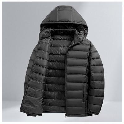 Autumn and Winter Men's Solid Color Zipper Pocket Cardigan Hooded Warm Casual Cotton Jacket Top