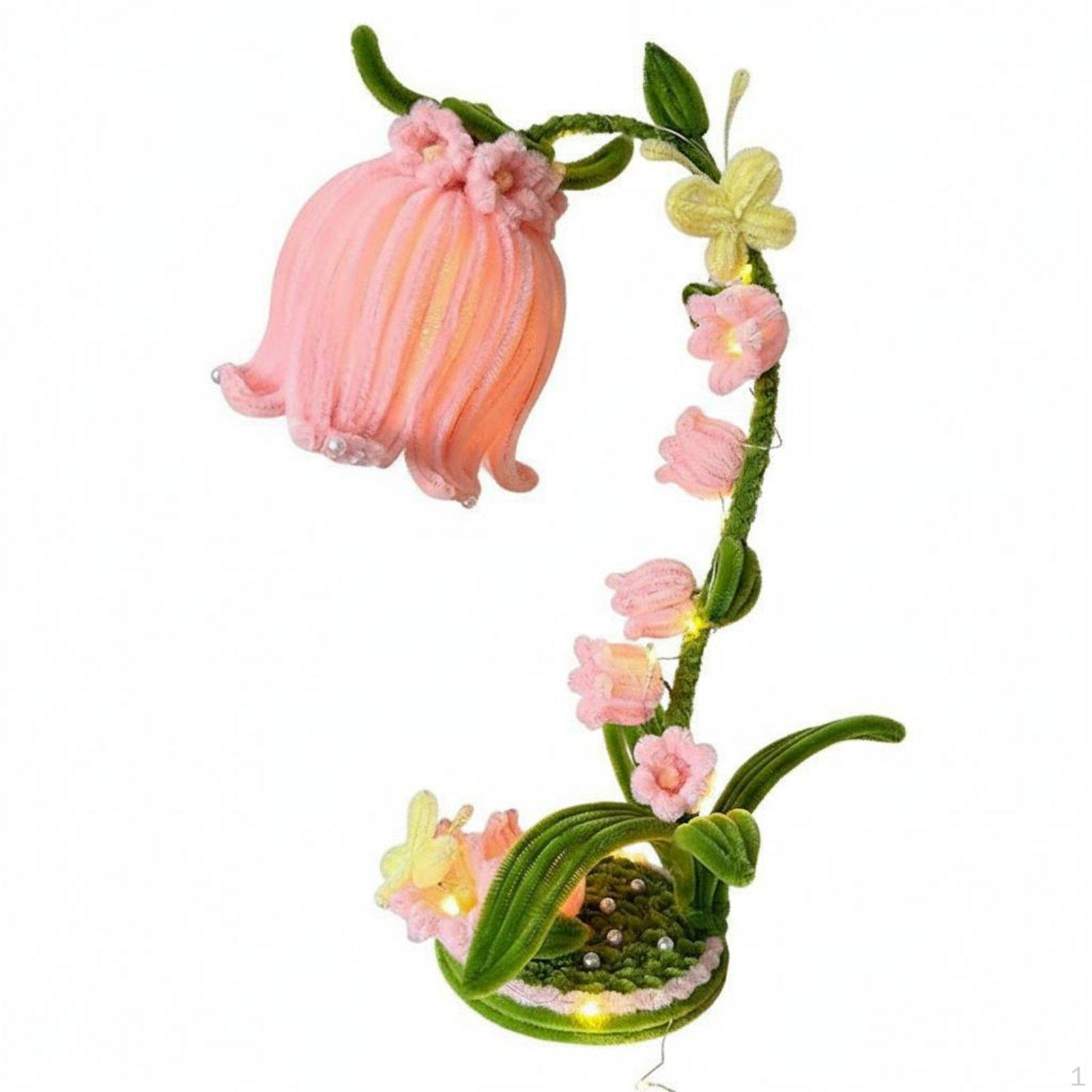 DIY Lily of the Valley Lamp Kit Pipe Cleaner Floral Luminaire Light Handmade Luminous Blossom