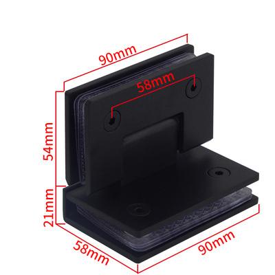 Stainless Steel Frameless Glass Black Door Hinge 90 Degrees of Bathroom Clamp Bathroom Folding Glass Clip Package Mail