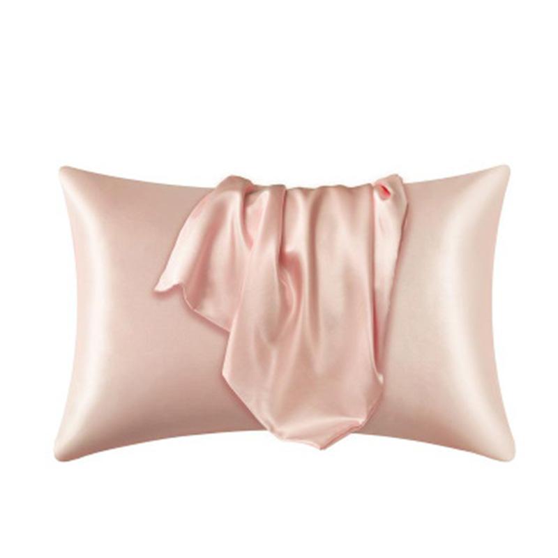 Zeby Luxury Silky Pillowcase Soft Comfortable Smooth Satin Pillow Cases High End Solid King Pillow Cover Home Queen Pillowcases