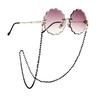 Retro Black Crystal Glasses Chain Sunglasses Encryption Chain Mask Hanging Chain Beads Glasses Metal Chain