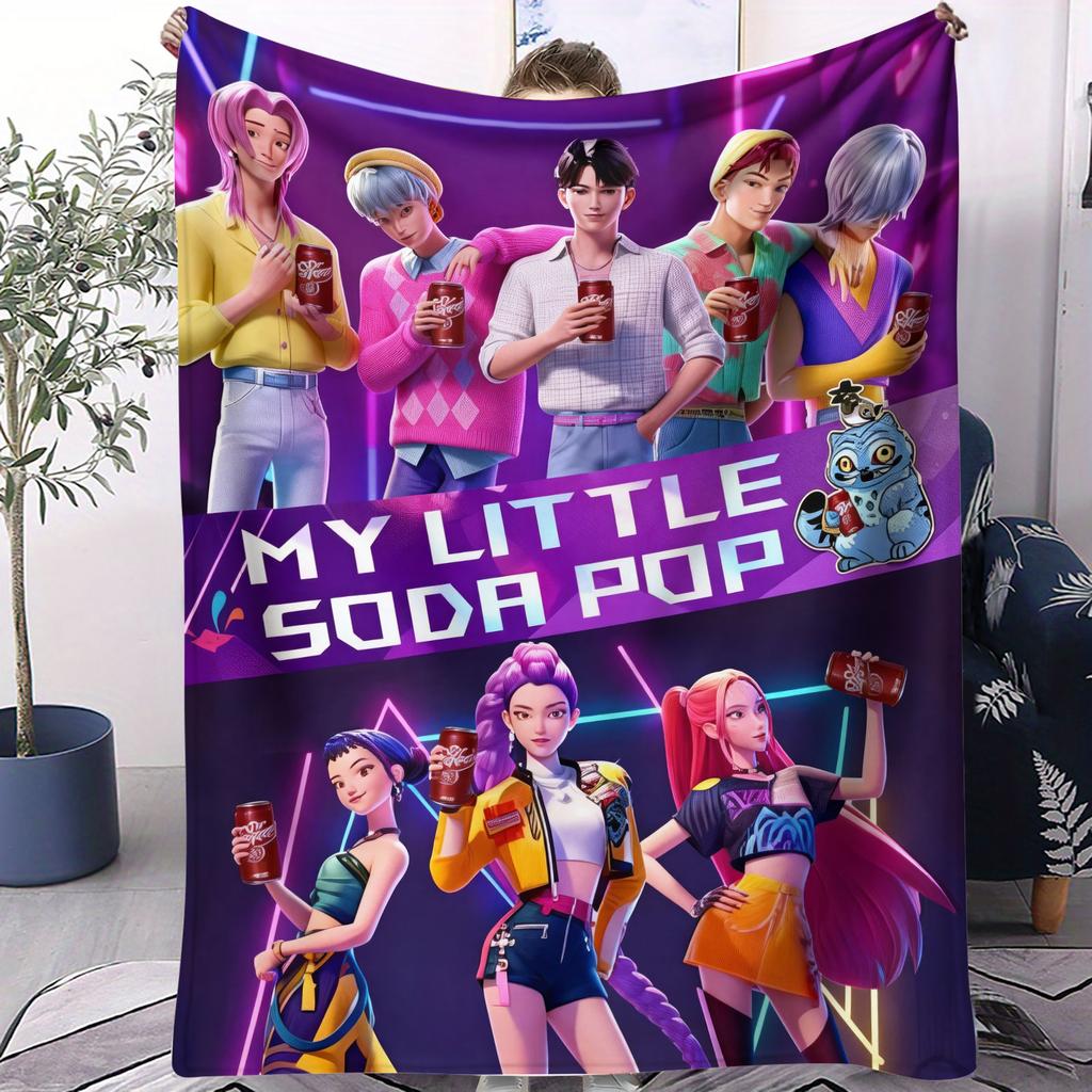 K Pop Demon Hunters Blanket Soft Warm Flannel Throw Hot Anime Fan Gift for Travel Camping Sofa Bed Cover Living Room Dorm Decor