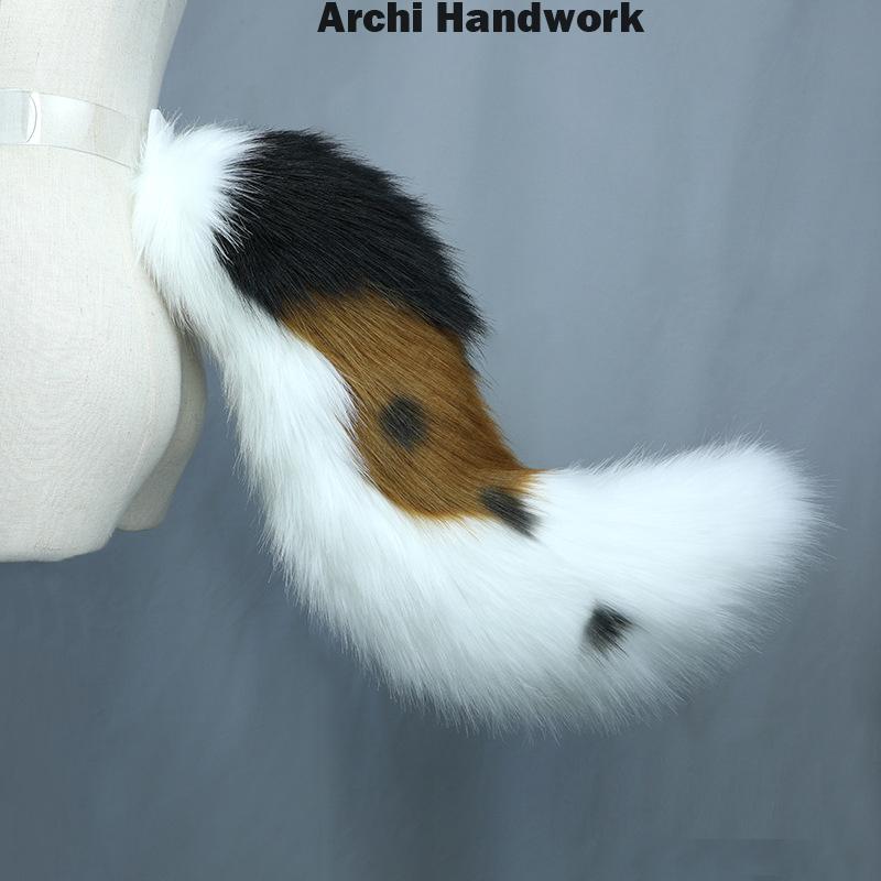 Photos - Hair Pin / Headband / Elastic Hair Tie Archi Handwork Animal Border Collie Furry Headband Tail Plush Dog Ears Headwear Fursuit Animaris Cosplay Performance Props O