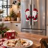 Christmas Home Decoration Accessories Santa & Snowman Handle Huggers, Plush Refrigerator Door Winter Kitchen Cabinet Pull Protectors Covers for