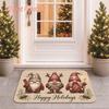 2D Flat Printing, Merry Christmas Holiday Mat, Nordic Style Gnome Pattern Non-Slip Entrance Rug, Colorful And Machine Washable Carpet, Suitable for Ho
