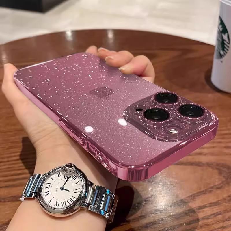 Applicable to iPhone17proMax star glitter mobile phone case Apple 16 electroplated PC hard case 15 all-inclusive protective case