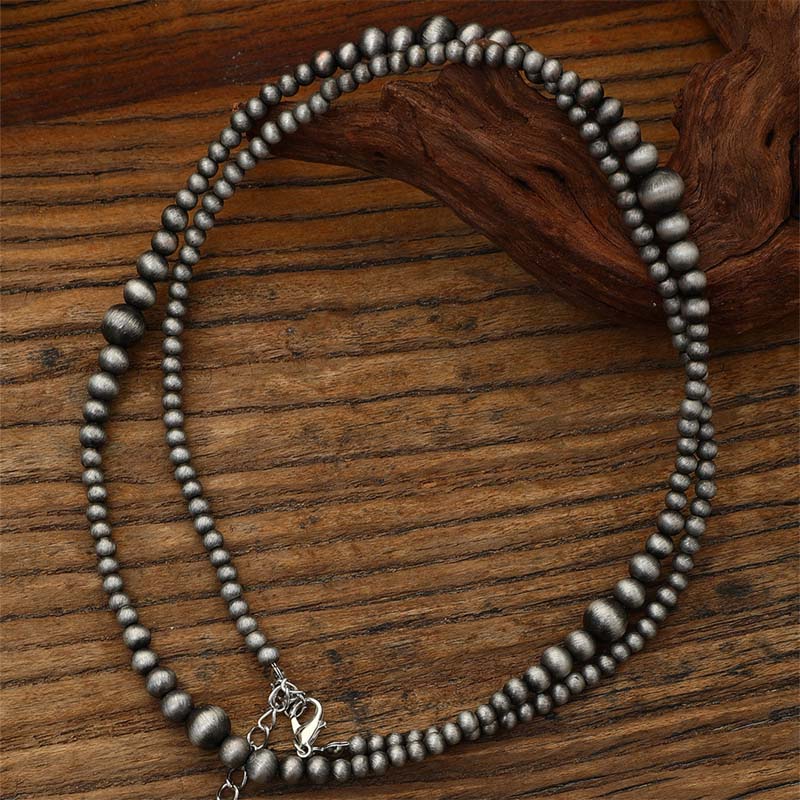 Vintage Gray Imitation Pearl Choker Necklace For Women Elegant Handmade Beaded CCB Long Chain Necklace Jewelry Gifts