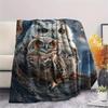 1Pc Cartoon Print Flannel Blanket, High Quality Comfortable for All Seasons, Home Decor, Warmth and Comfort, Perfect for Christmas Birthday Gift