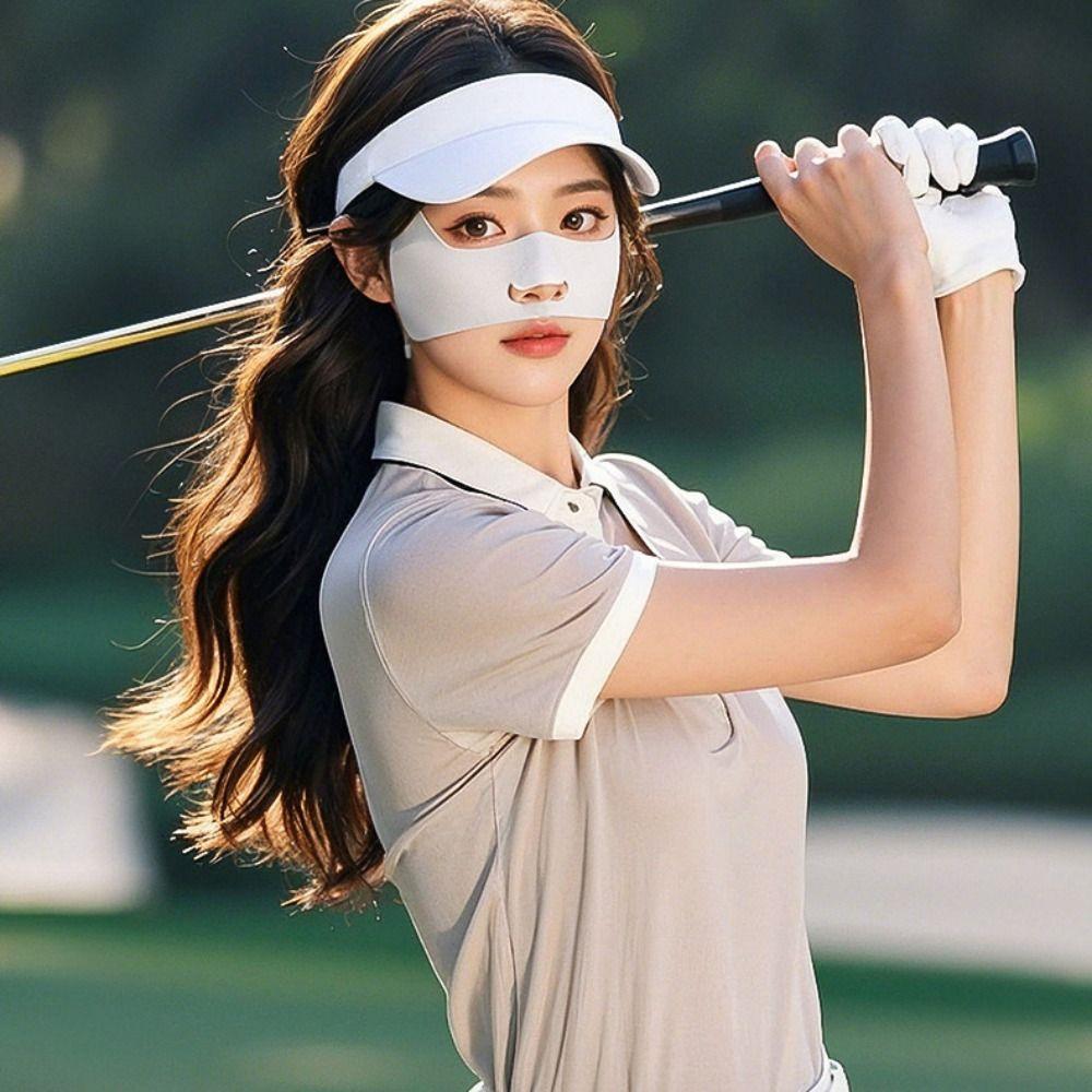 Thin Summer Face Cover Sunscreen Face Scarf Face Gini Mask Elastic Ice Silk Sunscreen Mask  Sports