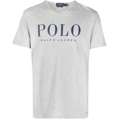 Polo Ss23 Logo Print Rundhals Kurzarm T-Shirt Herren Tops Dunkelgrau 710860829-011