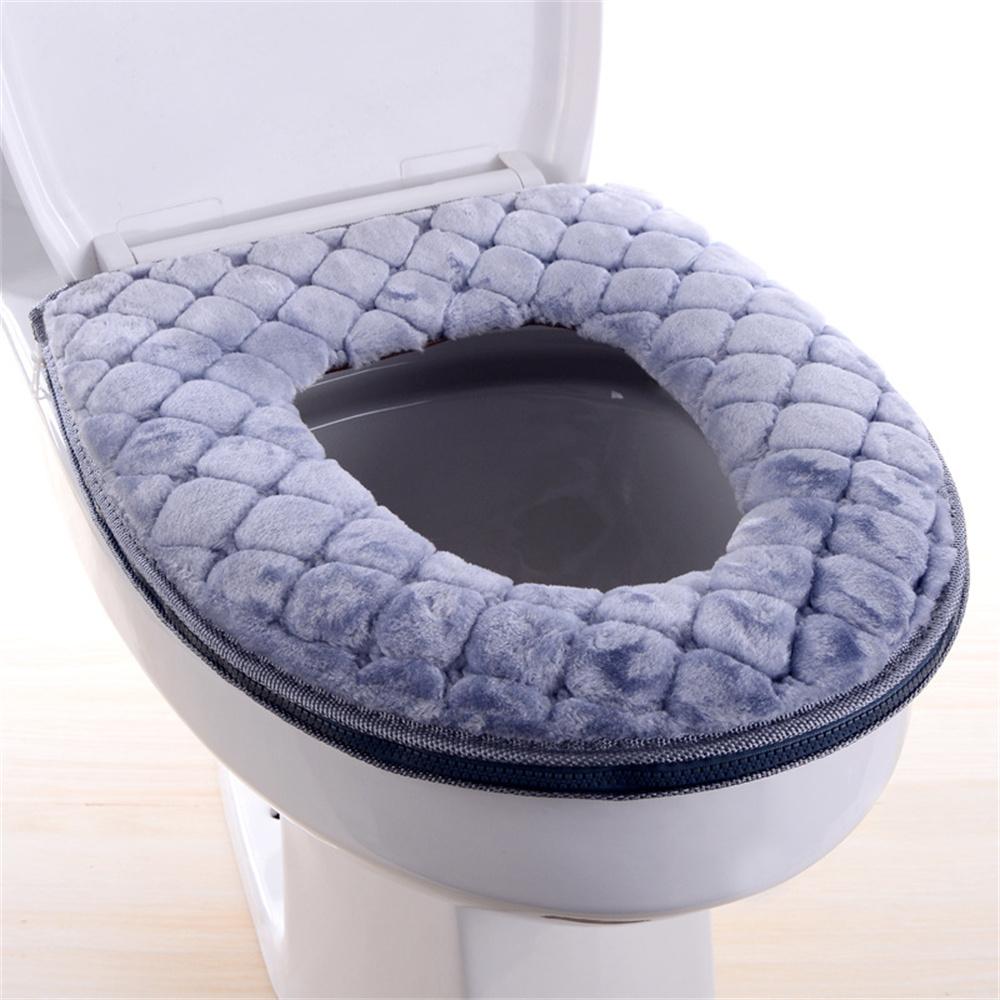 Pernă de toaletă de iarnă catifea caldă husă lavabilă universală pentru toaletă mat baie scaun caz toaletă capac accesorii gri