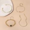 4Pcs Vintage Green Zircon Snake Designs Wrist Chain Metal Bracelet Set Open Cuff Bangles Party Jewelry for Women