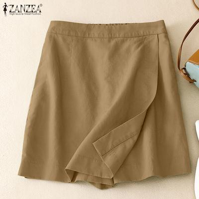 Pantaloncini Estivi Casual da Donna con Vita Elastica sul Retro e Taglio Ampio