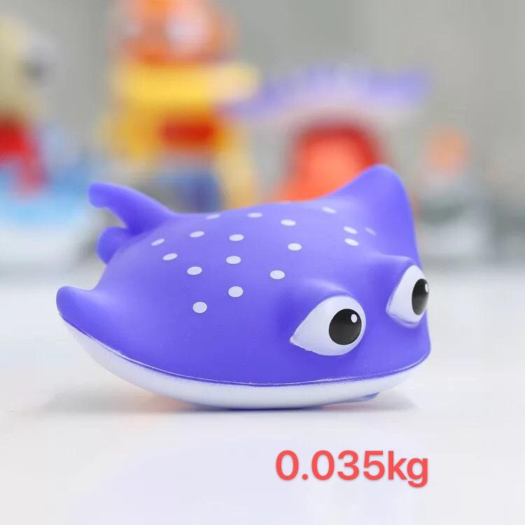 Exclusive Vinyl Water Play Set for Bathing: Shark, Octopus, and Turtle