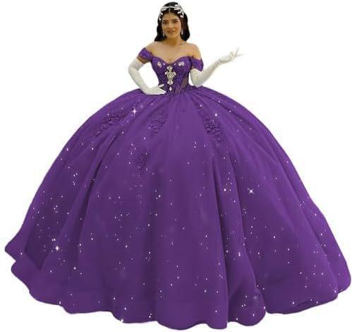 One Shoulder Wedding Dress Large Skirt Trailing Blue Sequin Evening Dress Bar Mitzvah Princess Dress