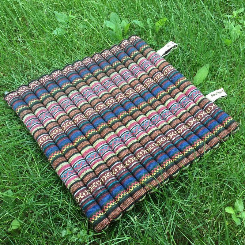 

Ethnic Style Dining Table Chinese Style Thick Cushion Fabric Linen National style Papaya yellow 43x43cm