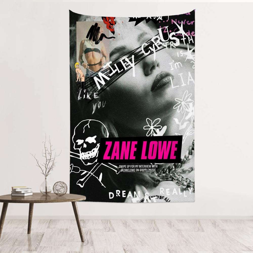 Us Singer Miley Tapestry Room Decor Cyrus Wall Cloth Party Hanging Background Room Decor Baby Room