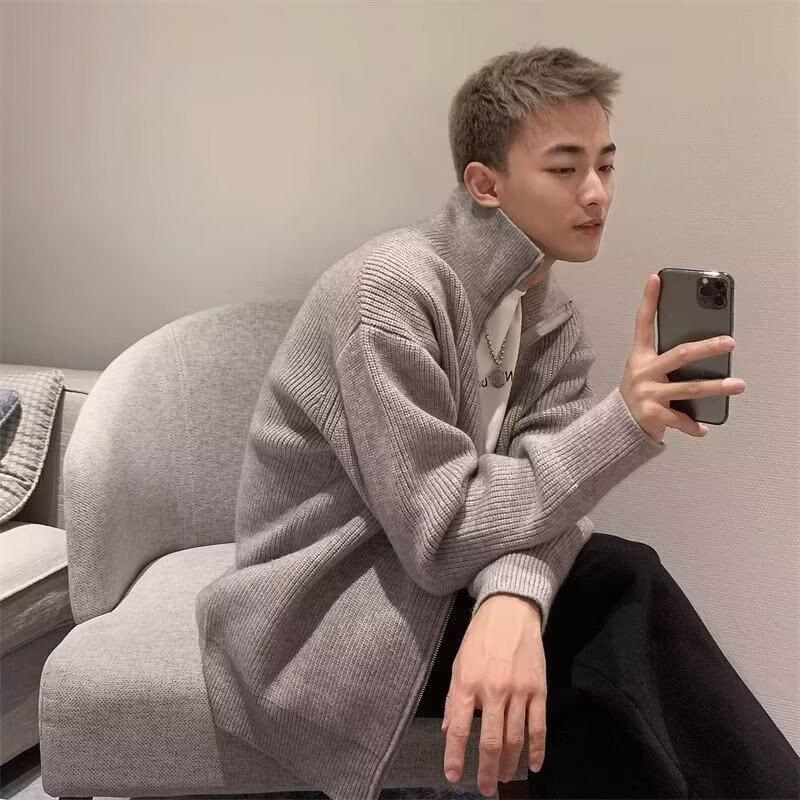 

Korean High Neck Slim Fit Men s Wool Knit Sweater XXL світло-сірий колір