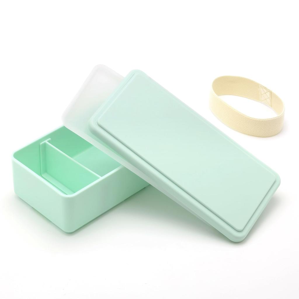 Square Lunch Box with Integrated Ice Mint x x 6 500ml Single Suitable for Women and Rubber Band Easy Microwave Dishwasher Safe excluding Product