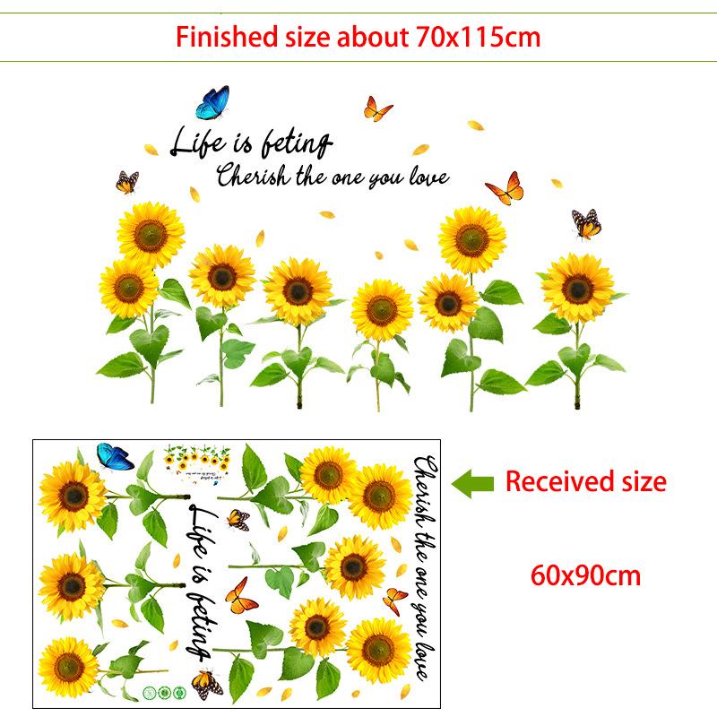 

Сделай сам Подсолнух Цитата Наклейка на стену Самоклеящаяся наклейка на стену для Прихожей Гостиной Домашнего декора 60x90cm