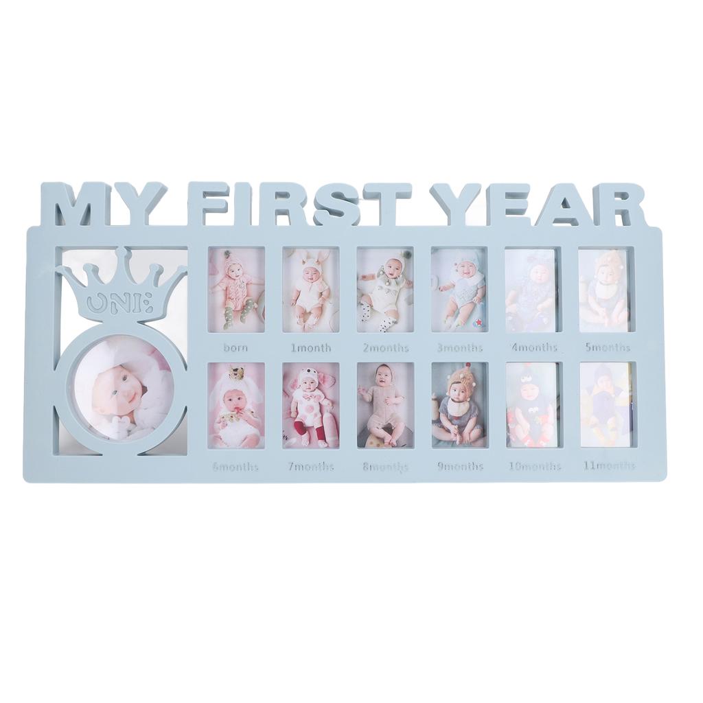 Newborn Photo Frame Durable Polished 12 Small Picture Frames Record Baby S Monthly Growth Baby Photo Frame for Gift
